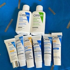 Cera Ve mini skincare bottles
